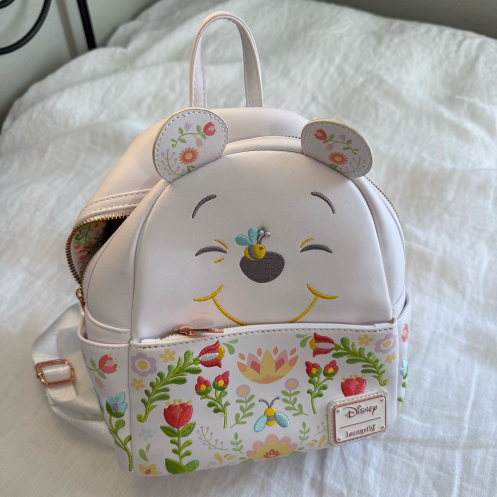 Loungefly Disney Winnie the Pooh Cosplay Folk Floral Mini Backpack - Picture 3 of 12